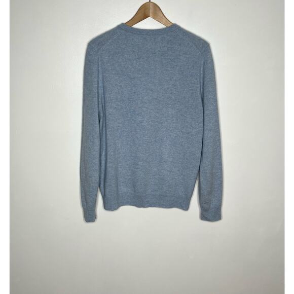 Nordstrom Long Sleeve Cashmere Pullover Sweater Men Medium Blue V Neckline FLAW - Picture 7 of 10